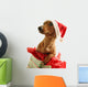 Dachshund Wearing A Santa Hat Wall Decal
