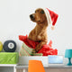 Dachshund Wearing A Santa Hat Wall Decal