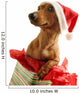 Dachshund Wearing A Santa Hat Wall Decal