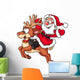 Weihnachtsmann Reitet Auf Rentier Wall Decal