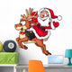 Weihnachtsmann Reitet Auf Rentier Wall Decal