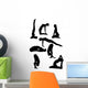 Yoga Poses in Silhoutte Wall Decal