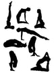 Yoga Poses in Silhoutte Wall Decal