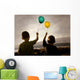 Two Children With Balloons Wall Mural