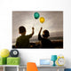Two Children With Balloons Wall Mural