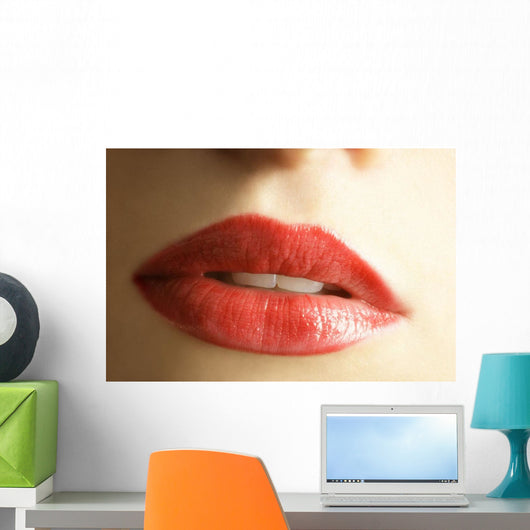 Close Up Of Woman's Mouth Wall Mural