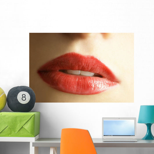 Close Up Of Woman's Mouth Wall Mural