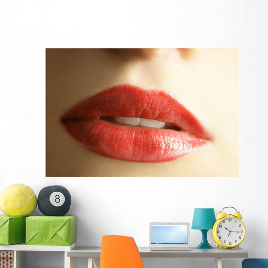 Close Up Of Woman's Mouth Wall Mural