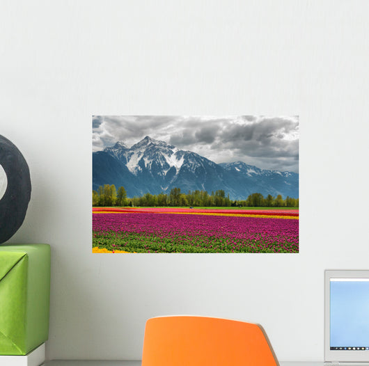 Tulips and Mountain Wall Mural