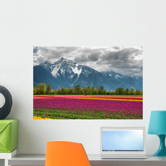 Tulips and Mountain Wall Mural