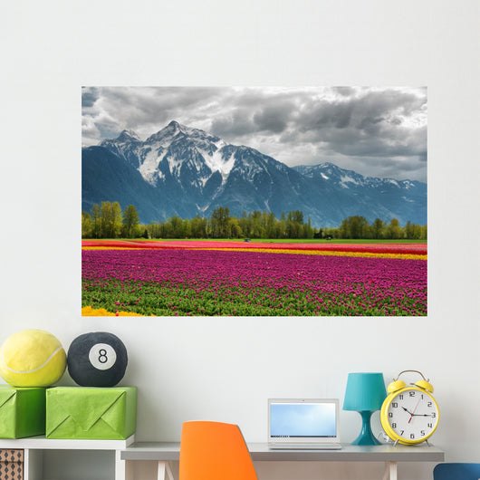 Tulips and Mountain Wall Mural