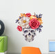 Halloween Floral Skull Wall Decal