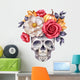 Halloween Floral Skull Wall Decal