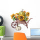 Watercolor Pumpkins Wheelbarrow Sunflowers Wall Decal