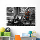 Garden Chairs With Red Flowers In A Pot Wall Mural