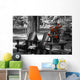 Garden Chairs With Red Flowers In A Pot Wall Mural