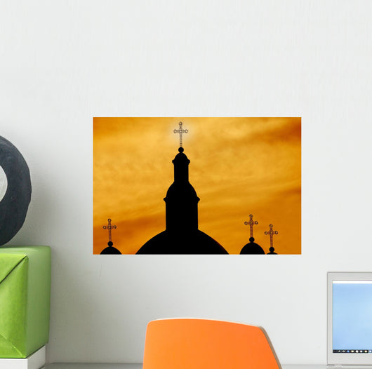 Crosses On Steeples Wall Mural