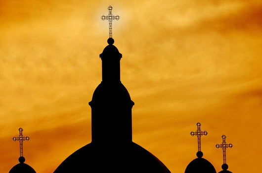 Crosses On Steeples Wall Mural