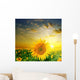 Yellow Sunflowers on a Background Beautiful Sunset Wall Mural