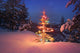 Christmas Tree At Night Wall Mural