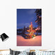 Christmas Tree Outdoors At Night Wall Mural