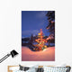 Christmas Tree Outdoors At Night Wall Mural