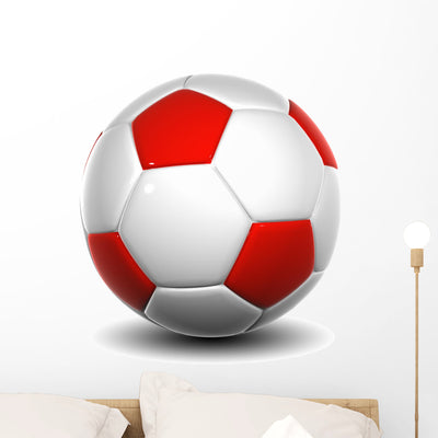 3D White and Red Wall Decal shown on a wall