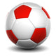 3d white and red leather soccer ball isolated Wall Decal