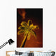 Tropical Palm Tree At Night Wall Mural