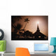 Tropical Church In Silhouette Wall Mural