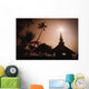 Tropical Church In Silhouette Wall Mural