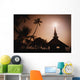 Tropical Church In Silhouette Wall Mural