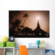Tropical Church In Silhouette Wall Mural