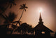 Tropical Church In Silhouette Wall Mural