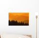Trees Silhouetted Against Hills, British Columbia, Canada Wall Mural