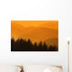 Trees Silhouetted Against Hills, British Columbia, Canada Wall Mural