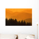 Trees Silhouetted Against Hills, British Columbia, Canada Wall Mural