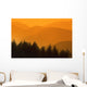 Trees Silhouetted Against Hills, British Columbia, Canada Wall Mural
