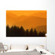Trees Silhouetted Against Hills, British Columbia, Canada Wall Mural