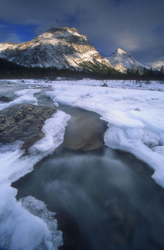 Freezing Mountainous River, Banff, Alberta, Canada Wall Mural