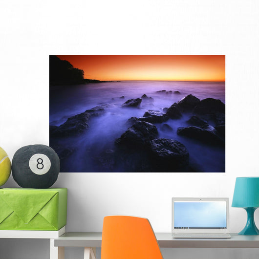 Sunset Over Water, Hawaii, Usa Wall Mural