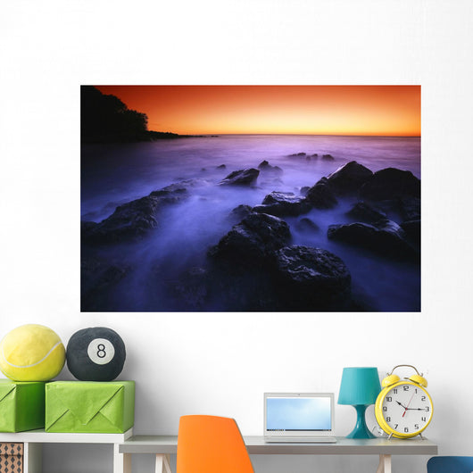 Sunset Over Water, Hawaii, Usa Wall Mural