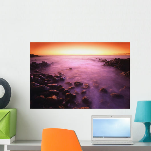 Sunset Over Water, Hawaii, Usa Wall Mural