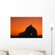 Silhouetted Building Wall Mural