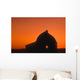 Silhouetted Building Wall Mural