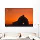 Silhouetted Building Wall Mural