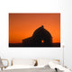 Silhouetted Building Wall Mural