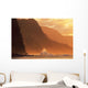 Incoming Tide Against The Mountains, Hawaii, Usa Wall Mural