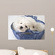 Cute White Pups Wall Mural