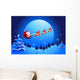 Christmas Night and Santa Claus Wall Mural